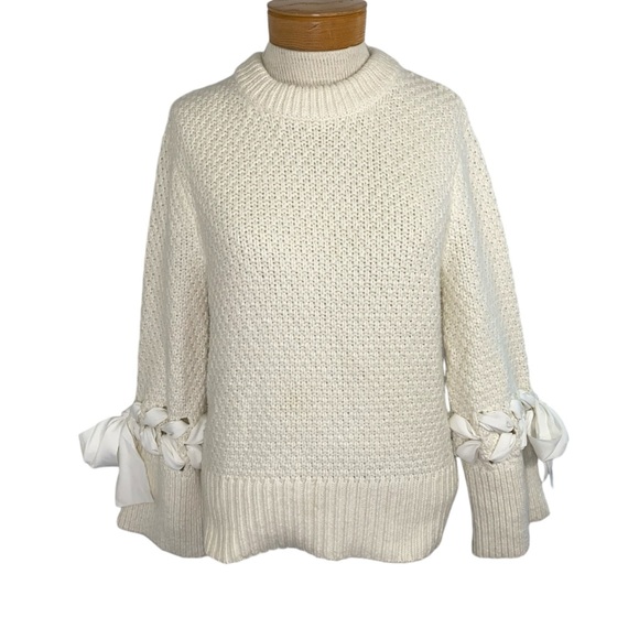 Club Monaco XS Cream Tie Sleeves Sweater - Picture 9 of 12